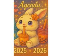 Agenda Scolaire 2025 2026 : Lapin Mignon Kawaii | Journalier, une Page par Jour | Pour Ecolier, Etudiant | Septembre à Aout | Couverture Souple | Pour fille