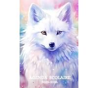 AGENDA SCOLAIRE 2025-2026 LOUP: Organisateur journalier |Primaire, Collège, Lycée | Format A5