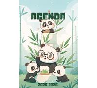 Agenda Scolaire: 2025-2026: Panda Kawaii | Journalier (une page par jour) | | Format A5 | Sept 2025 - juil 2026 | Filles au primaire ou au collège | Animal, animaux mignons & cute | Français
