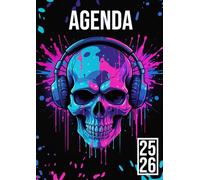 Agenda Scolaire 2025-2026: Tête de Mort | Journalier (une page par jour) | 12x17 cm | Format standard | 300 pages | Sept 2025 - juil 2026 | Ado garçon & fille | Jeux vidéo, gaming, geek | Console