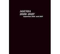 Agenda Scolaire 2026-2027 Black Edition: Grand Format A4 | Un Jour par Page | Planificateur Bilingue (Français-Anglais) | Septembre à Août