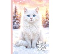 Agenda scolaire 2026 2027: Chat blanc - Une page par jour en petit format 12x17 cm pour les élèves de CM1, CM2, collège et lycée