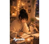 Agenda scolaire 2026-2027 - Cozy Girl & Cat - Illustrations Kawaii à colorier