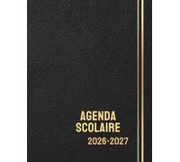 Agenda Scolaire 2026-2027 Edition Or et Noir: Grand Format A4 | Un Jour par Page | Planificateur Bilingue (Français-Anglais) | Design Cuir et Or