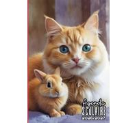 Agenda Scolaire 2026 2027 Fille: Chat et lapin animaux mignons, Garçons et filles, 1 jour par page A5, organiseur journalier pour étudiant primaire, collège, lycée