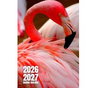 Agenda scolaire 2026 - 2027 | Journalier (une page par jour) | Étudiants, élèves de primaire, collège et lycée | Couverture flamant rose