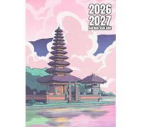 Agenda scolaire 2026 - 2027 | Journalier (une page par jour) | Étudiants, élèves de primaire, collège et lycée | Couverture rose avec paysage japon