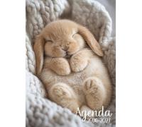 Agenda Scolaire 2026-2027: Lapin | Journalier (une page par jour) | 12x17 cm | Format standard | Sept 2026 - juil 2027 | Primaire & collège | Fille | Animal & animaux | Lapinou mignon & kawaii | Cutie