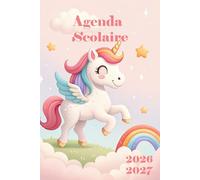 agenda scolaire 2026-2027: : Licorne Kawaii | Journalier (une page par jour) | 12x17 cm | Format A5 | Sept 2025 - juil 2026 | Filles au primaire ou au ... | Animal mignon | Cheval, chevaux & poneys