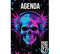 Agenda Scolaire 2026-2027: Tête de Mort | Journalier (une page par jour) | 12x17 cm | Couverture souple | sept 2026 - juil 2027 | Collège et Lycée | ... et fille | Squelette | Gamer, gaming, geek