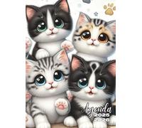 Agenda Scolaire Chat Kawaii: Journalier, une Page par Jour | 12 x 17 cm | de Septembre à Juillet | Pour Ecole Elémentaire, Collège, Lycée, Université, ... Pour fille, Adolescent | Kawaii Chaton Mignon