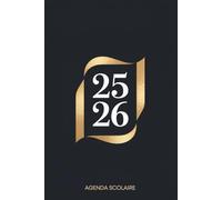 AGENDA SCOLAIRE: Du 01 septembre 2025 au 31 juillet 2026 | Parfait pour le primaire, collège et lycée | Noir