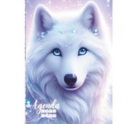 Agenda Scolaire: Loup blanc, parme, violet | Journalier, un Jour par Page | 12x17 cm Format Standard | Ecole Primaire CP CE1 CE2 CM1 CM2, Collège 6ème ... Souple | Pour Fille, enfant, adolescent