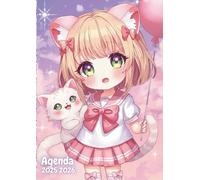 Agenda Scolaire Manga Fille: Journalier un Jour par Page | 12x17 cm, Format Standard | Ecole Primaire, CP CE1 CE2 CM1 CM2 Collège 6ème 5ème 4ème 3ème | Pour Fille, Ado, Enfant | Chat Kawaii, Animé
