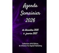 Agenda Semainier 2026 - 14 mois - Édition Violet Galaxie: de décembre 2025 à janvier 2027