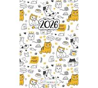 Agenda Semainier 2026 A5 Chats: Planificateur Hebdomadaire Horizontale | 12 Mois, de Janvier à Décembre | Planner Français avec Vue Semaine sur Deux Pages