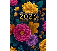 Agenda Semanal 2026: Planificador Semanal y Mensual de Enero a Diciembre 2026 Formato A4 | Semana en Dos Páginas con Horas y Citas Inspiradoras