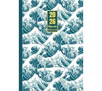 Agenda settimanale 2026 con orario: Grande onda | 12 mesi, Settimana su doppia pagina, Intervalli di 1 ora, Da Gennaio 2026 a Dicembre 2026, Formato ... Personale, l'ufficio Aziendale e il Diario