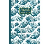 Agenda settimanale: Grande onda | 12 mesi, Settimana su doppia pagina, Da Agosto a Luglio, Formato A5 | Calendario Mensile con Note | Adatto per la ... Personale, l'ufficio Aziendale e il Diario