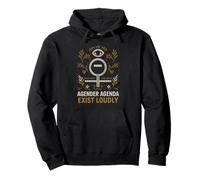 Agender Pride Exist Loudly Retro Neutral Gender. Pullover Hoodie