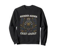 Agender Pride Exist Loudly Retro Neutral Gender. Sweatshirt
