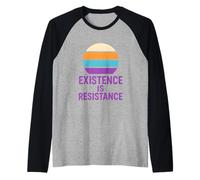 Agender Pride Existence is Resistance Modern Neutral Gender Raglan Baseball Tee