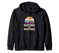 Agender Pride Existence is Resistance Modern Neutral Gender Zip Hoodie