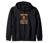 Agender Pride This Is What Vintage Neutral Gender Zip Hoodie