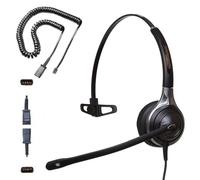 Agent AG-1 Monaural QD Headset, Ultra Noise Cancelling Microphone & HD Speakers Compatible with Yealink, Grandstream, Sangoma and Snom Desk Phones