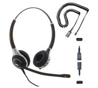 Agent AG-2 Binaural QD Headset with Ultra Noise Cancelling Microphone & HD Speakers Compatible with Analogue Phones, Mitel, Nortel, Avaya Digital, Polycom VVX, Fanvil and more