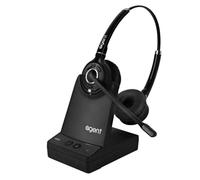agent AW60 Dect Binaural 2-in-1 Wireless Headset with Noise Cancelling Microphone for Desk Phone and PC, 9 hour continous talok time and ultra range up to 150m (15x Bluetooth Range)