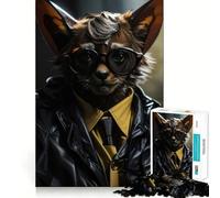 Agent Bat Funny Animal for Adults 1000 Piece Puzzle Tension Relief Good Thick Enjoyable Challenge Xmas Santa Gift (38x26cm)