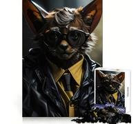 Agent Bat Funny Animal for Adults 1000 Piece Puzzle Tension Relief Good Thick Enjoyable Challenge Xmas Santa Gift (38x26cm)