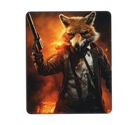 Agent Fox Mouse Pad Black Durable Soft Waterproof Non-Slip Rubber Leather with Stitched Edge Gaming Mouse Pads for Desk Office Laptop 9.4"x7.9"