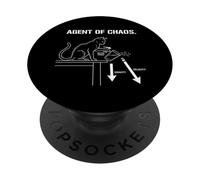 Agent Of Chaos Cat Lover Feline Mischief Quote PopSockets Adhesive PopGrip