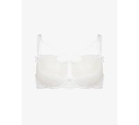 Agent Provocateur Womens Agent Provocateur Halley High-Neck Satin and Lace Demi Bra White 36C