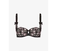 Agent Provocateur Womens Agent Provocateur Lana Underwired Lace Bra Black/Pink 32C