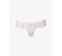 Agent Provocateur Womens Agent Provocateur Lindie Mid-Rise Embroidered Floral Mesh Briefs Sand/Ivory M