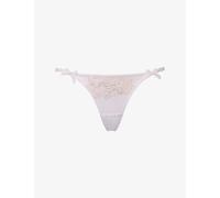 Agent Provocateur Womens Agent Provocateur Lindie Mid-Rise Embroidered Floral Mesh Thong Sand/Ivory M