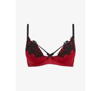 Agent Provocateur Womens Agent Provocateur Penelopi Plunge Underwired Silk Bra Red/Black 36C