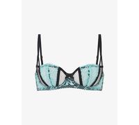 Agent Provocateur Womens Agent Provocateur Rozlyn Underwired Mesh and Lace Bra Mint/Black 32D