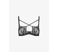 Agent Provocateur Womens Black Foxie Ring-embellished Floral-lace Underwired Woven Bra 32c