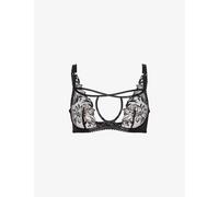 Agent Provocateur Womens Black Ozella Plunge Underwired Stretch-mesh Bra 34e