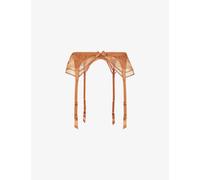 Agent Provocateur Womens Gold Tanya Stretch-silk and Lace Suspender Belt L