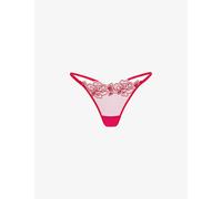 Agent Provocateur Womens Pink Juni Bow-embroidered Mid-rise Woven Thong L