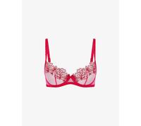 Agent Provocateur Womens Pink Juni Bow-embroidered Plunge Woven Underwired Bra 32dd