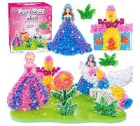 AGENTLAN Poke Art Princess Kit for Kids, DIY Craft Kits with Magical Princesses & Unicorn, Mess-Free Fabric Arts and Crafts, Fun & Easy Kits for Kids, Birthday Gifts for Ages 4 5 6 7 8+