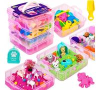 AGENTLAN Stackable Sensory Bin, Unicorn & Pet Sensory Sand Play Set