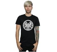 Agents Of SHIELD Distressed Logo T-Shirt Marvel Black 5XL