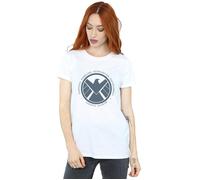 Agents Of SHIELD Logistics Division Cotton Boyfriend T-Shirt Marvel White S